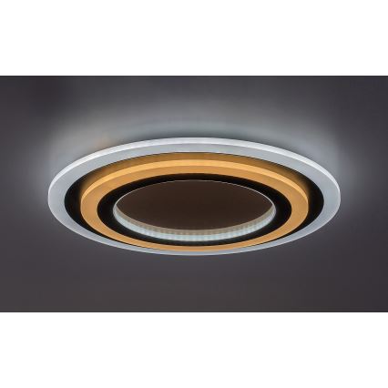 Rabalux - LED aptumšojams griestu gaismeklis LED/56W/230V 3000/4000/6000K matēts hroms/melns ar tālvadības pulti Ø 45 cm