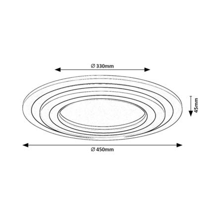 Rabalux - LED aptumšojams griestu gaismeklis LED/56W/230V 3000/4000/6000K matēts hroms/melns ar tālvadības pulti Ø 45 cm