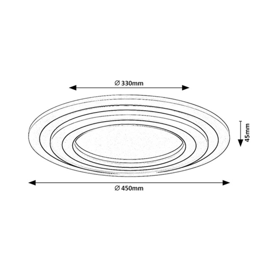 Rabalux - LED aptumšojams griestu gaismeklis LED/56W/230V 3000/4000/6000K matēts hroms/melns ar tālvadības pulti Ø 45 cm