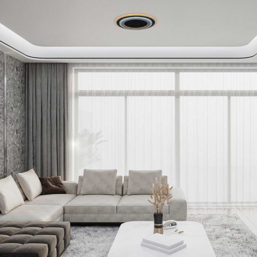 Rabalux - LED griestu lampa ar regulējamu spilgtumu LED/56W/230V 3000/4000/6000K melna + ar tālvadības pulti Ø 45 cm