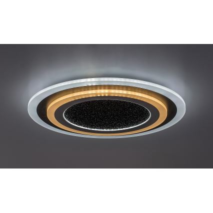 Rabalux - LED griestu lampa ar regulējamu spilgtumu LED/56W/230V 3000/4000/6000K melna + ar tālvadības pulti Ø 45 cm