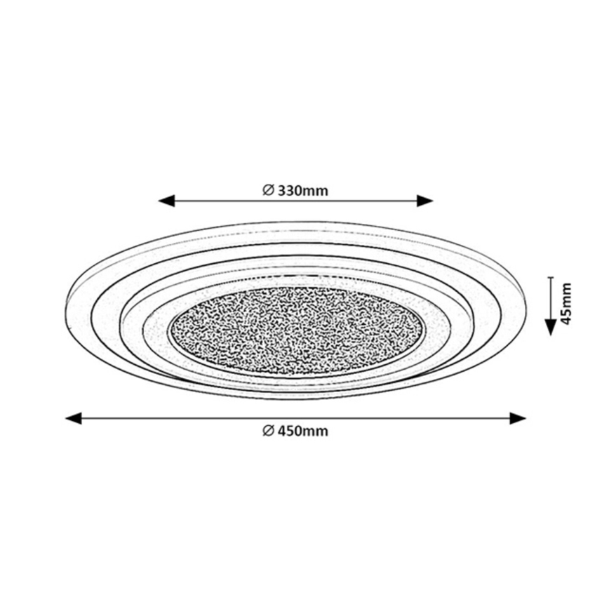 Rabalux - LED griestu lampa ar regulējamu spilgtumu LED/56W/230V 3000/4000/6000K melna + ar tālvadības pulti Ø 45 cm