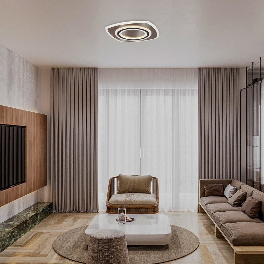 Rabalux - LED aptumšojama griestu lampa LED/60W/230V 3000/4000/6000K matēts hroms/melns + tālvadība 48x48 cm