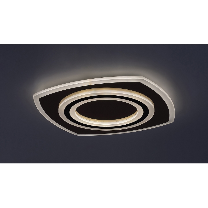 Rabalux - LED aptumšojama griestu lampa LED/60W/230V 3000/4000/6000K matēts hroms/melns + tālvadība 48x48 cm