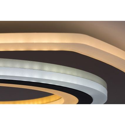 Rabalux - LED aptumšojama griestu lampa LED/60W/230V 3000/4000/6000K matēts hroms/melns + tālvadība 48x48 cm