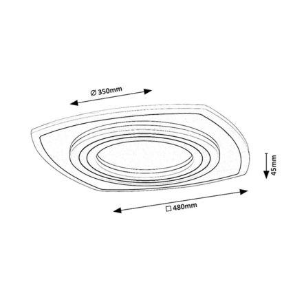Rabalux - LED aptumšojama griestu lampa LED/60W/230V 3000/4000/6000K matēts hroms/melns + tālvadība 48x48 cm