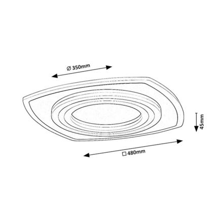 Rabalux - LED regulējama griestu lampa LED/60W/230V 3000/4000/6000K matēta hroma apdare + tālvadības pults 48x48 cm
