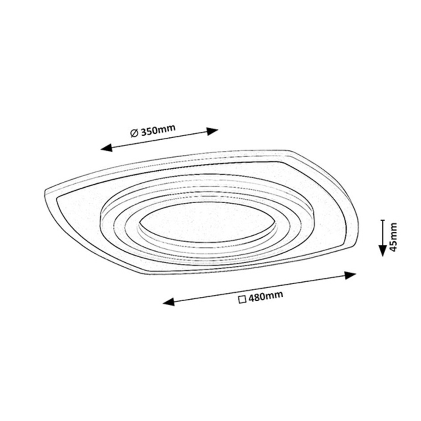 Rabalux - LED regulējama griestu lampa LED/60W/230V 3000/4000/6000K matēta hroma apdare + tālvadības pults 48x48 cm