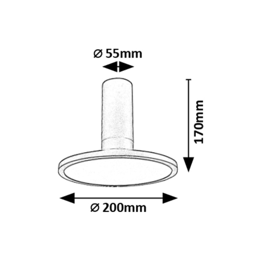 Rabalux - LED griestu lampa LED/20W/230V 3000K melna Ø 20 cm