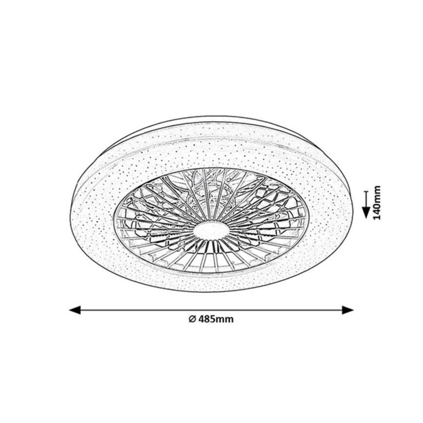 Rabalux - LED Aptumšojama griestu lampa ar ventilatoru LED/48W/230V 3000-6500K + tālvadības pults