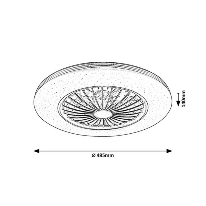 Rabalux - LED Aptumšojama griestu lampa ar ventilatoru LED/48W/230V 3000-6500K + tālvadības pults