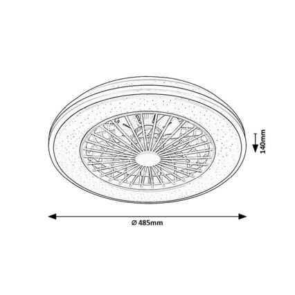 Rabalux - LED Aptumšojama griestu lampa ar ventilatoru LED/48W/230V 3000-6500K + tālvadības pults