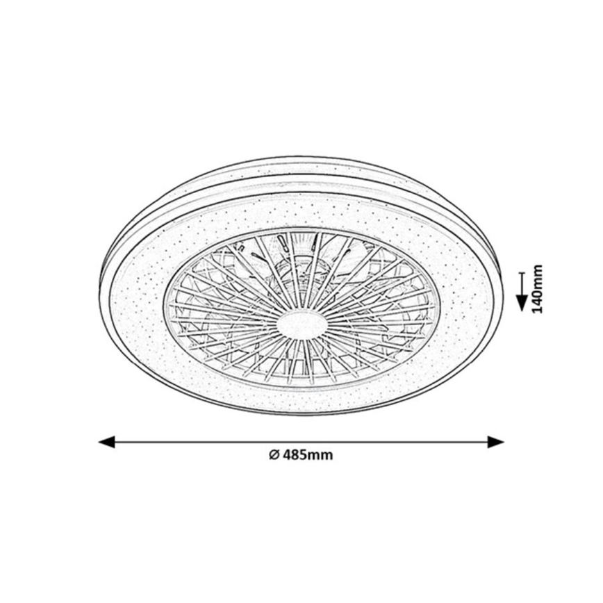 Rabalux - LED Aptumšojama griestu lampa ar ventilatoru LED/48W/230V 3000-6500K + tālvadības pults