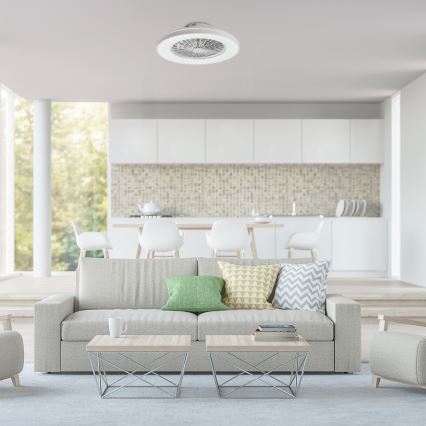 Rabalux - LED Aptumšojama griestu lampa ar ventilatoru LED/48W/230V 3000-6500K + tālvadības pults