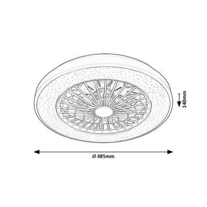 Rabalux - LED Aptumšojama griestu lampa ar ventilatoru LED/48W/230V 3000-6500K + tālvadības pults
