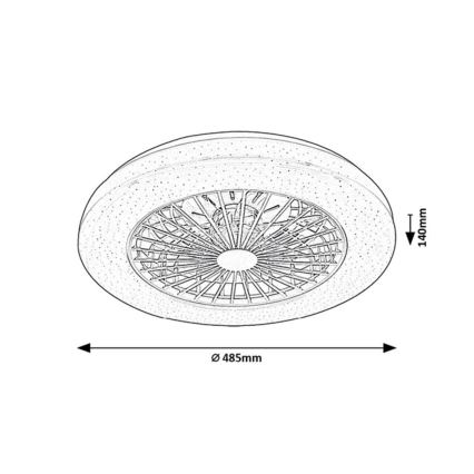 Rabalux - LED RGB Aptumšojama griestu lampa ar ventilatoru LED/48W/230V 3000-6500K + tālvadības pults