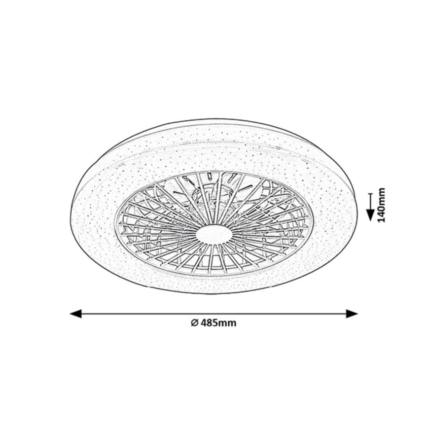 Rabalux - LED RGB Regulējams griestu gaismeklis ar ventilatoru LED/48W/230V 3000-6500K + tālvadības pults