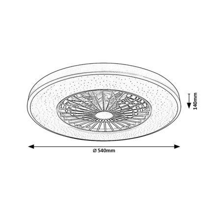 Rabalux - LED Aptumšojama griestu lampa ar ventilatoru LED/72W/230V 3000-6500K + tālvadības pults