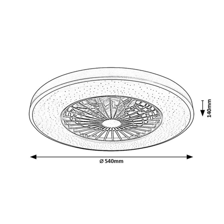 Rabalux - LED Aptumšojama griestu lampa ar ventilatoru LED/72W/230V 3000-6500K + tālvadības pults