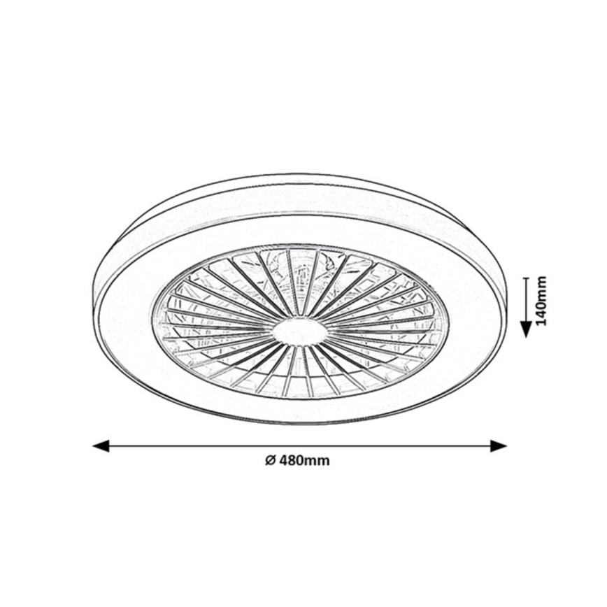 Rabalux - LED Aptumšojama griestu lampa ar ventilatoru LED/40W/230V 3000/4000/6000K Wi-Fi + tālvadības pults