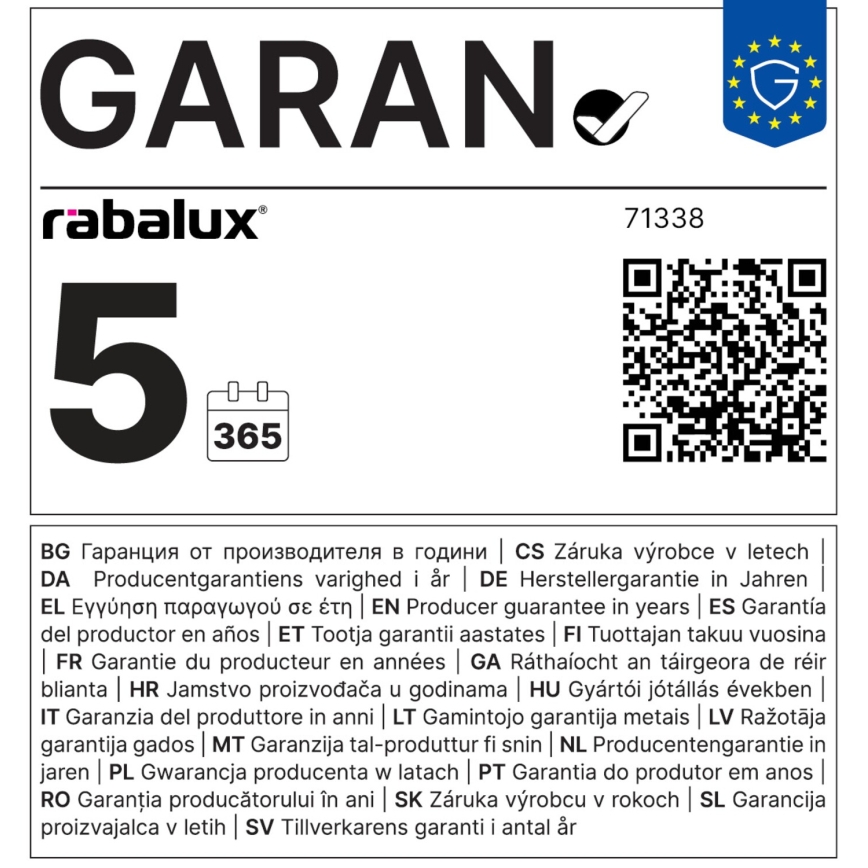 Rabalux - LED Virsapmetuma lustra LED/40W/230V 3000K melna