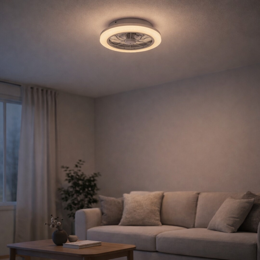 Rabalux - LED regulējams griestu gaismeklis ar ventilatoru LED/24W/230V 3000-6500K + tālvadības pults