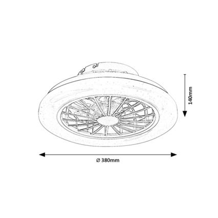Rabalux - LED regulējams griestu gaismeklis ar ventilatoru LED/24W/230V 3000-6500K + tālvadības pults