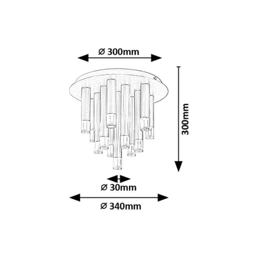 Rabalux - Zelta griestu gaismeklis 13xG9/5W/230V Ø 34 cm