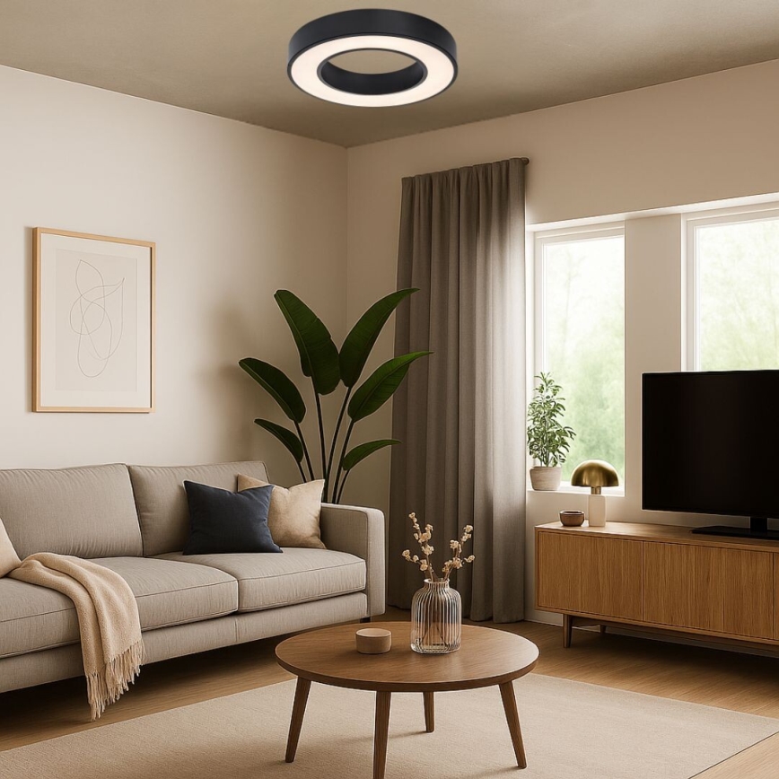Rabalux - LED griestu gaismeklis LED/24W/230V 3000/4000/6500K Ø 40 cm melns