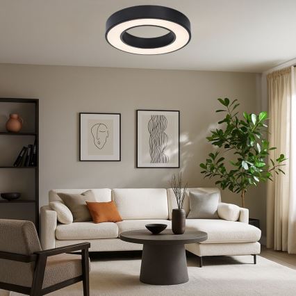 Rabalux - dimmējams LED griestu gaismeklis LED/45W/230V 3000-6500K pr. 60 cm melns + tālvadības pults