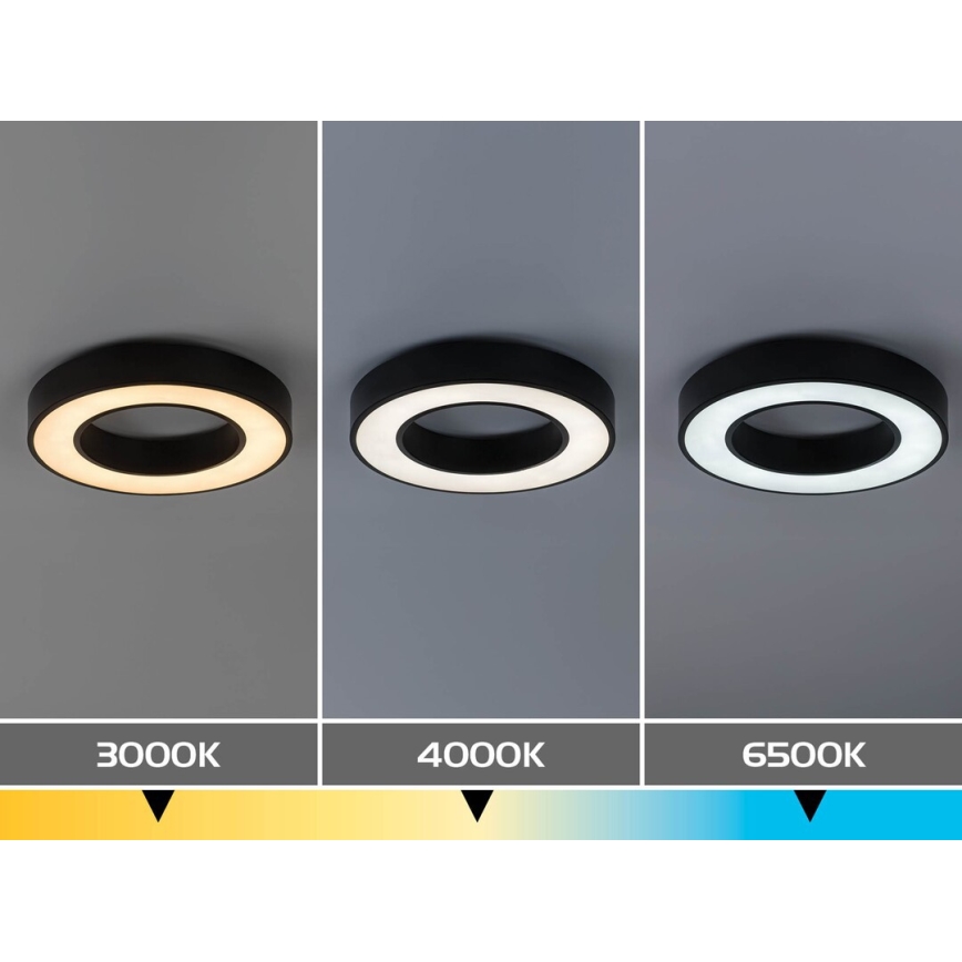Rabalux - dimmējams LED griestu gaismeklis LED/45W/230V 3000-6500K pr. 60 cm melns + tālvadības pults