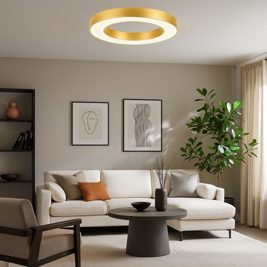 Rabalux - LED griestu gaismeklis ar regulējamu spilgtumu LED/45W/230V 3000-6500K Ø 60 cm zelta krāsā + tālvadības pults