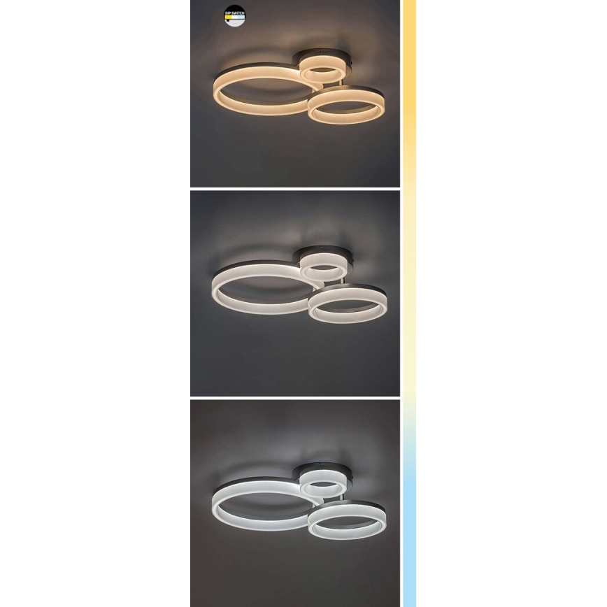 Rabalux - LED griestu gaismeklis LED/24W/230V 3000/4000/6500K 38x51 cm matēts hroms