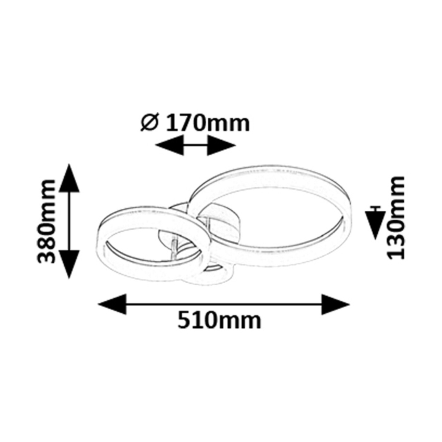 Rabalux - LED griestu gaismeklis LED/24W/230V 3000/4000/6500K 38x51 cm matēts hroms