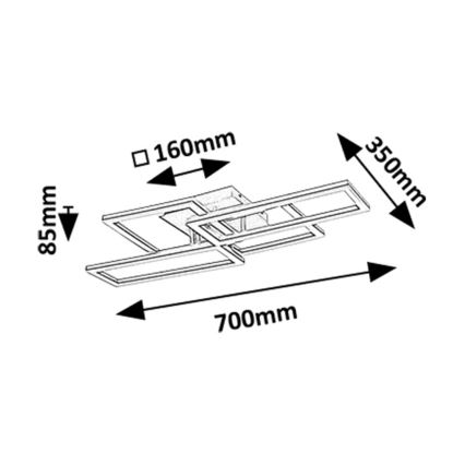 Rabalux - Dimējams LED griestu gaismeklis LED/40W/230V 3000-6500K 35x70 cm + tālvadības pults
