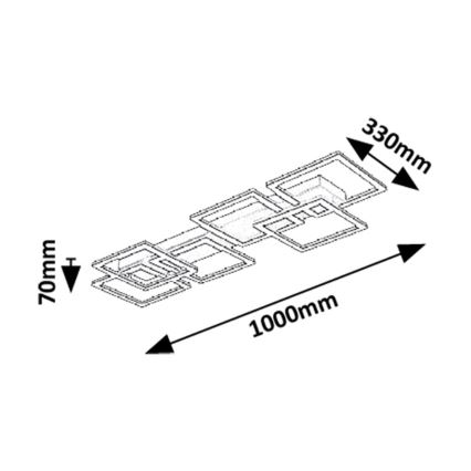Rabalux - LED dimējams griestu gaismeklis LED/40W/230V 3000-6500K 33x100 cm + tālvadības pults