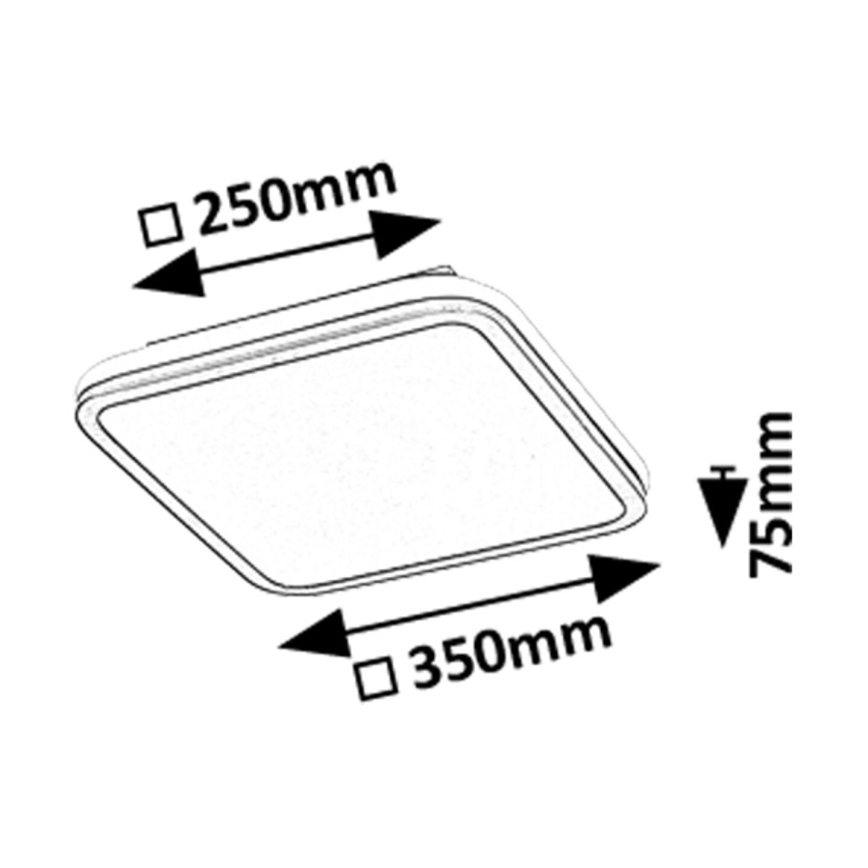 Rabalux - LED RGB regulējama griestu lampa LED/43W/230V 3000-6500K + tālvadība 35x35 cm