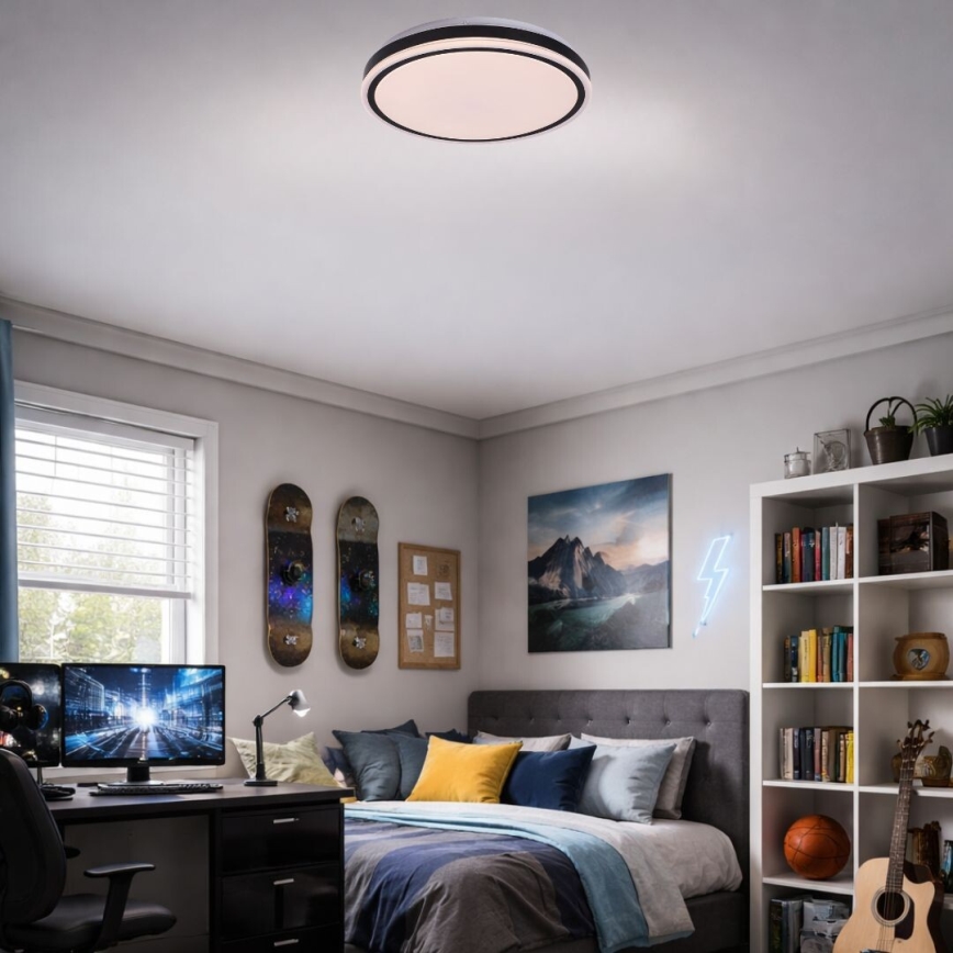 Rabalux - LED aptumšojama griestu lampa LED/20W/230V 3000-6500K Ø 38,5 cm melna + tālvadības pults