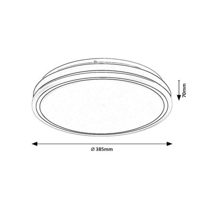 Rabalux - LED dimējama griestu lampa LED/23W/230V 3000-6500K diametrs 38,5 cm melna + ar tālvadības pulti