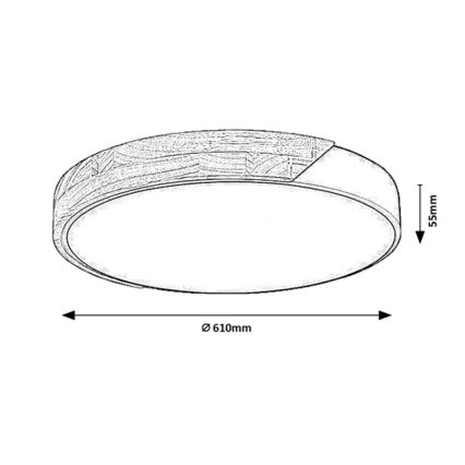 Rabalux - LED griestu gaismeklis LED/24W/230V 3000K balta/ozols Ø 61 cm