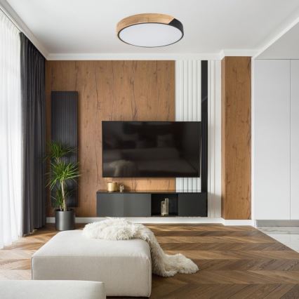 Rabalux - LED griestu gaismeklis LED/42W/230V 3000/4000/6500K melns/ozols Ø 41 cm