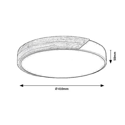 Rabalux - LED griestu gaismeklis LED/42W/230V 3000/4000/6500K melns/ozols Ø 41 cm