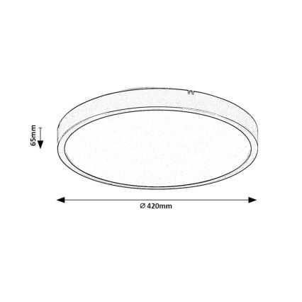 Rabalux - LED RGB Aptumšojama vannas istabas griestu lampa LED/36W/230V 3000-6000K Wi-Fi Tuya IP44 d. 42 cm balta + tālvadības pults