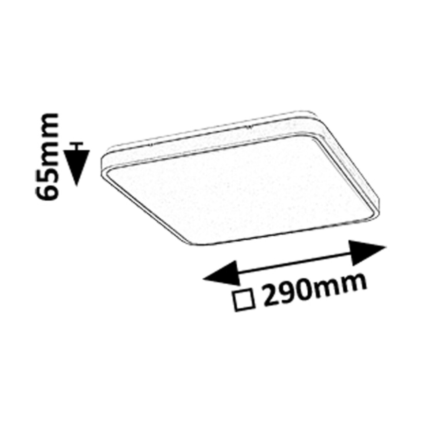 Rabalux - LED Vannas istabas griestu lampa LED/24W/230V 3000/4000/6000K IP44 29x29 cm melna