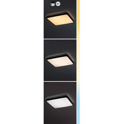 Rabalux - LED Vannas istabas griestu lampa LED/36W/230V 3000/4000/6000K IP44 42x42 cm melna