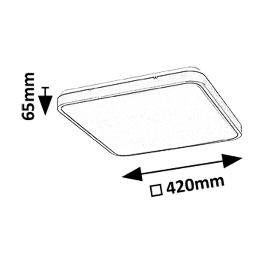 Rabalux - LED Vannas istabas griestu lampa LED/36W/230V 3000/4000/6000K IP44 42x42 cm melna