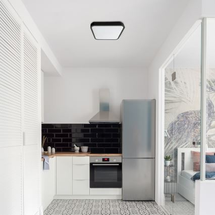 Rabalux - LED Aptumšojama vannas istabas griestu lampa LED/36W/230V 3000-6000K IP44 42x42 cm melna + tālvadības pults