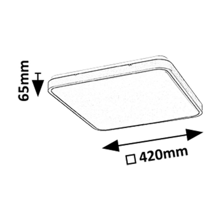 Rabalux - LED Aptumšojama vannas istabas griestu lampa LED/36W/230V 3000-6000K IP44 42x42 cm melna + tālvadības pults