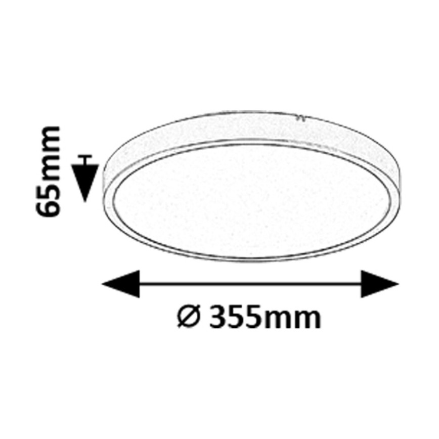 Rabalux - LED Vannas istabas griestu lampa LED/24W/230V 3000/4000/6000K IP44 d. 35,5 cm melna
