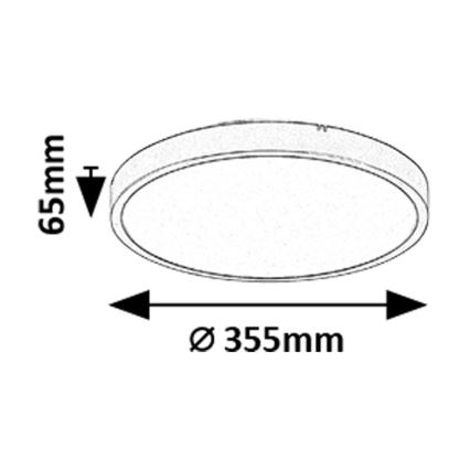Rabalux - LED Aptumšojama vannas istabas griestu lampa LED/24W/230V 3000-6000K IP44 d. 35,5 cm melna + tālvadības pults